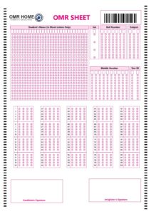 100 question OMR sheet sample